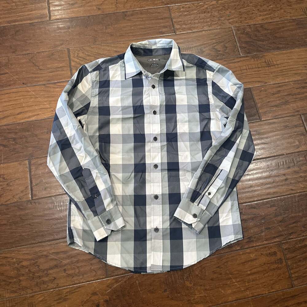 Pacific Trail Waterproof Hiking Men's Plaid‎ Long Sleeve Button-Up Shirt, Small